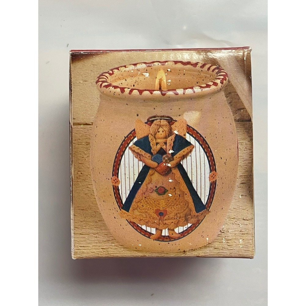 Giftco Country Angel Ceramic Crock Candle Tan Primitive Farmhouse Decor 05125 - Picture 2 of 14